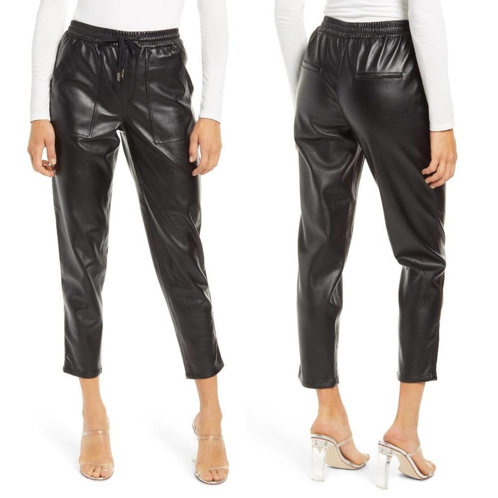 Blank NYC No Guidance Faux Leather Ankle Pants Joggers Size 26